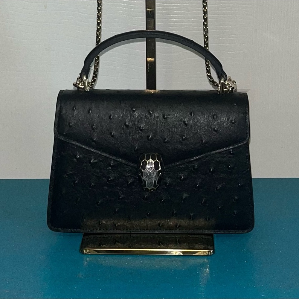 Black and Gold Chain Strap Handbag